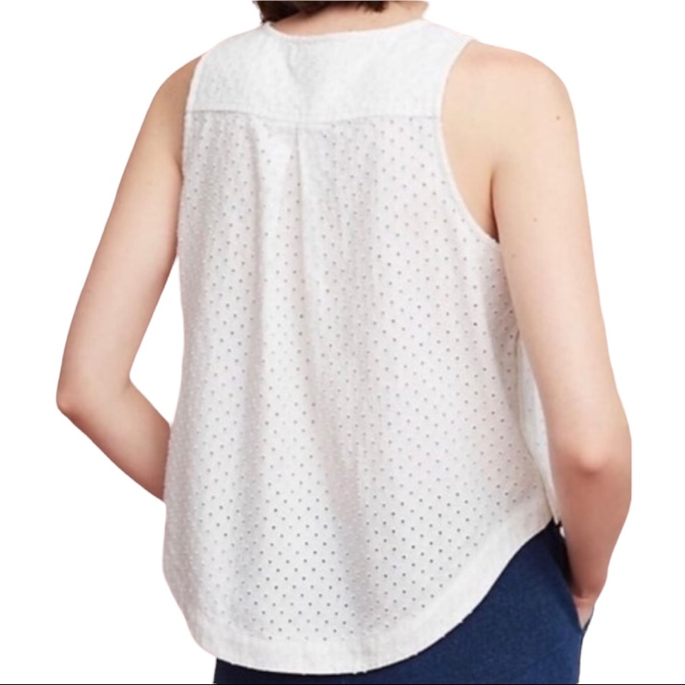 Anthropologie Clothe & Stone Eyelet Lace Tank Top White Small - Picture 2 of 14